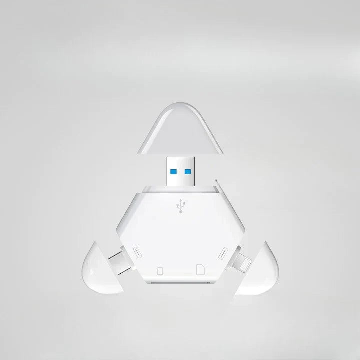 Clé USB triangulaire multi-ports + lecteur carte SD