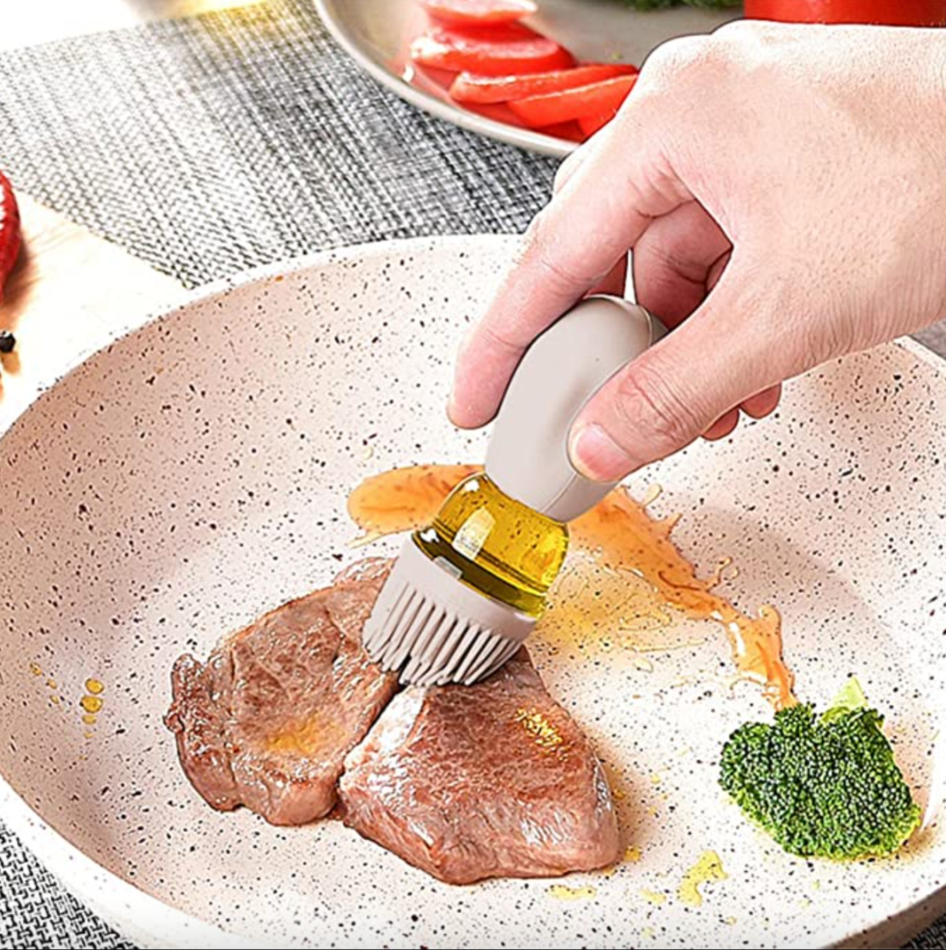 Brosse à huile de cuisine en silicone