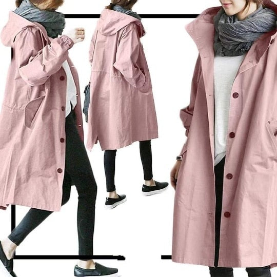 Trench-Coat Décontracté à capuche - imperméable