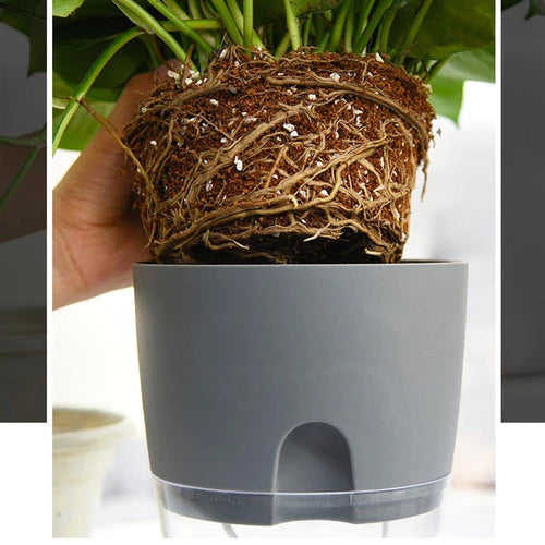 2 Pots de fleurs design - Avec système d'auto-irrigation