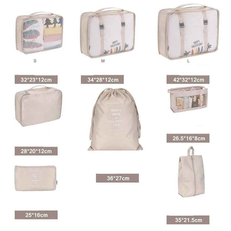 Sacs organisateur compressé pour valise - Set de 8 pièces