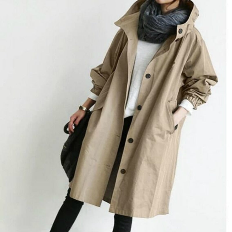 Trench-Coat Décontracté à capuche - imperméable