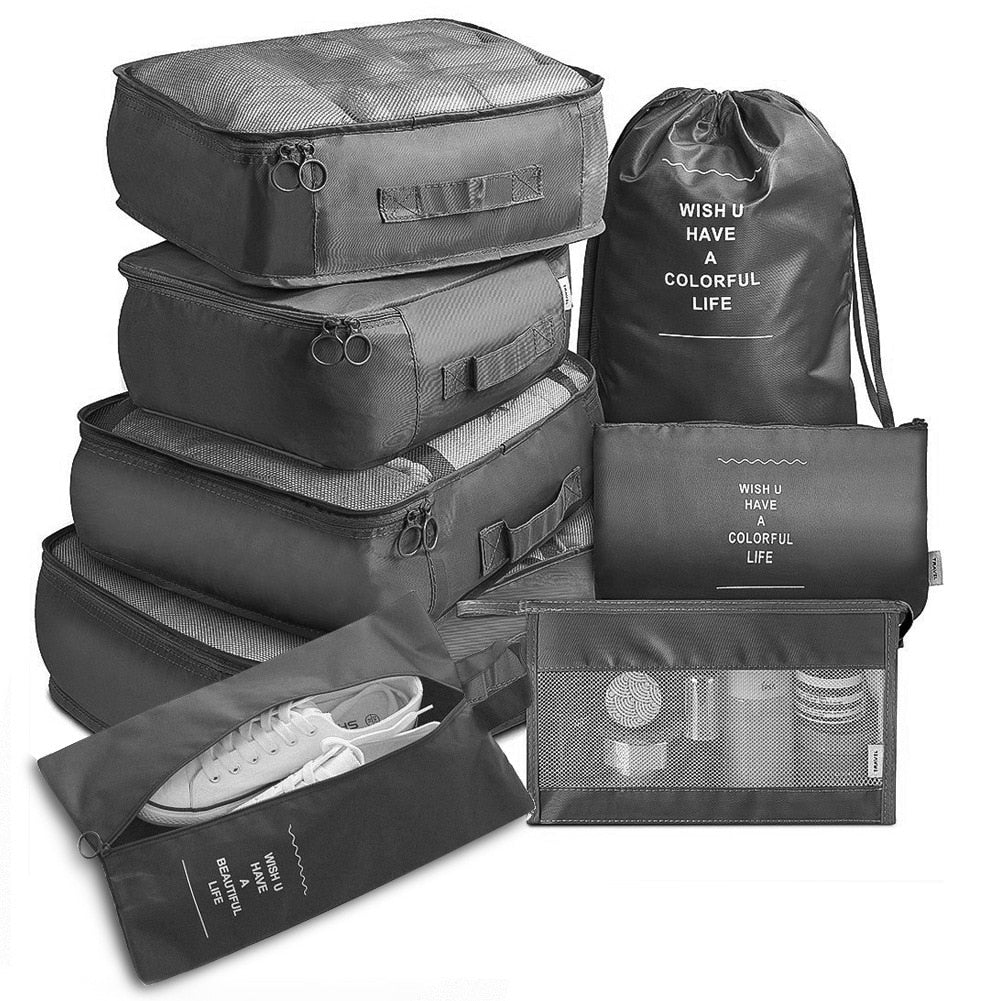 Sacs organisateur compressé pour valise - Set de 8 pièces