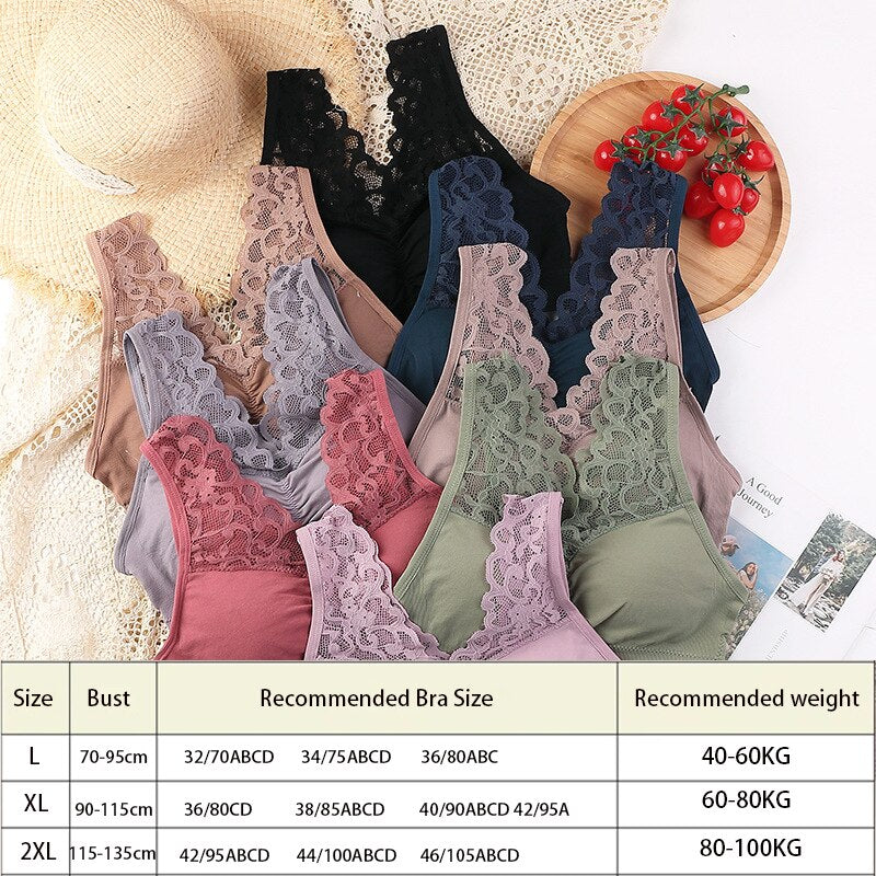 Lot de 3 Brassière sans armatures à dentelle