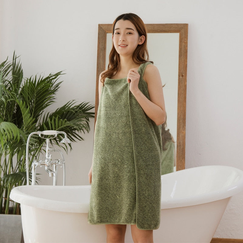 Serviette de bain en bambou - Effet robe