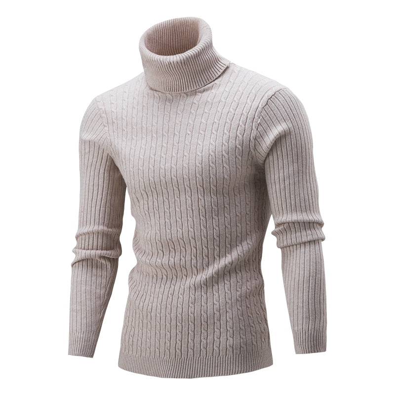 Pull col roulé torsade pour homme