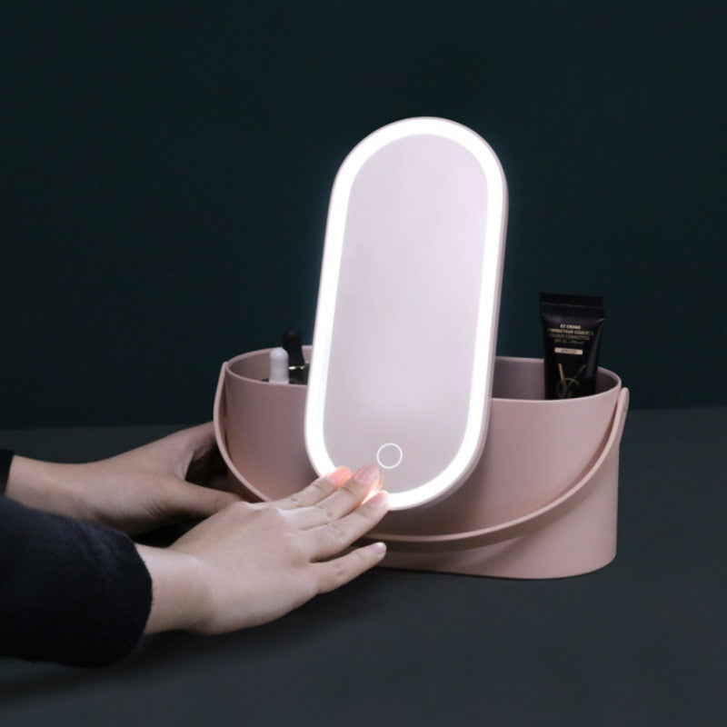 Trousse de Maquillage avec Miroir LED