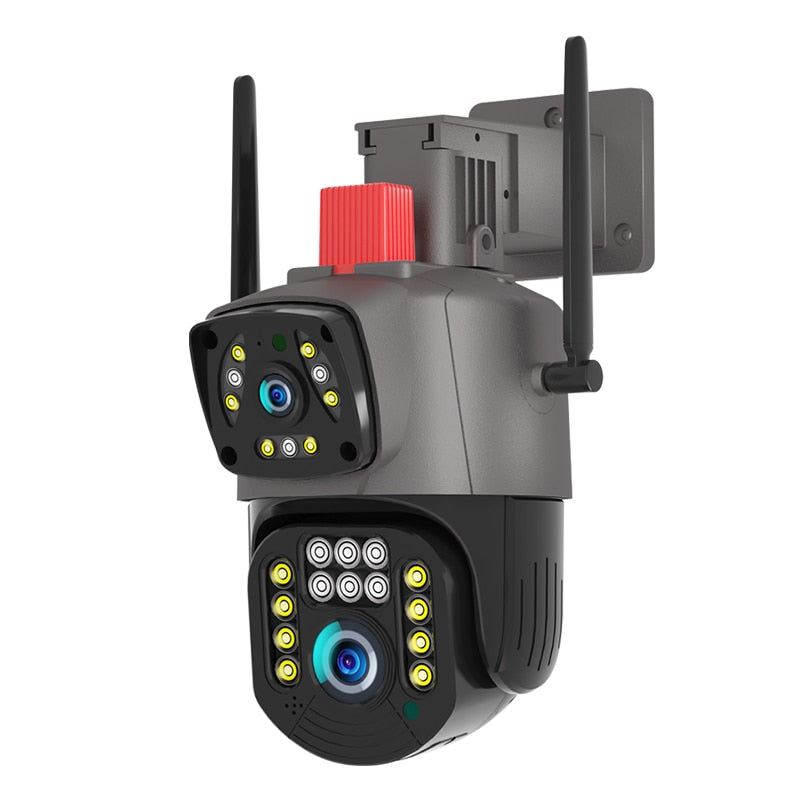 Caméra de Surveillance à double lentille avec vision nocturne et alarme